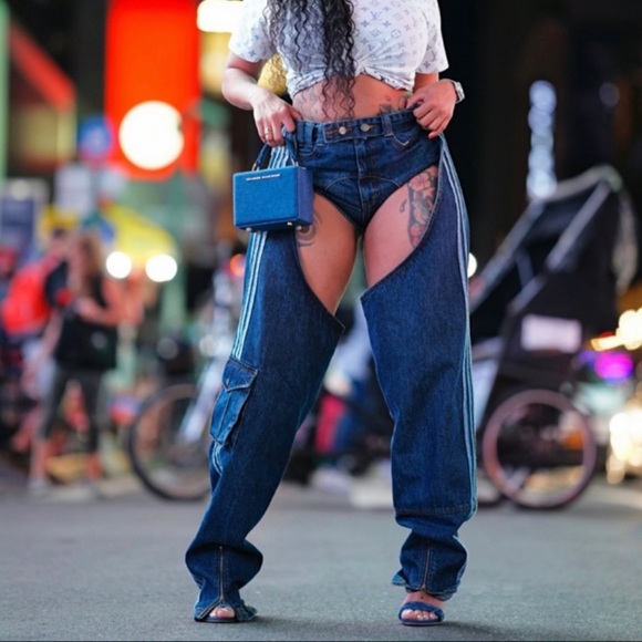 Ivy Park x Adidas Denim Chaps with Shorts - Size Small